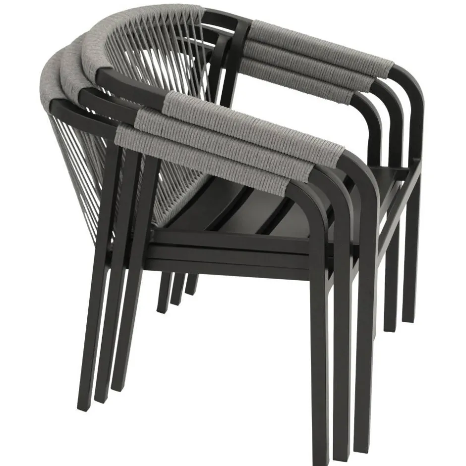 Wohnen Stapelbare Gartensessel mit Polstern - Sempragos (4er Set)