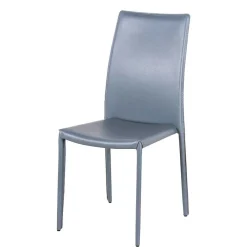 Wohnen Stapelbarer Hochlehner in Grau Anca Kunstleder (4er Set)