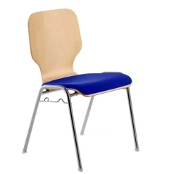 Stapelbarer Stuhl in Buche & Blau - Subra^Wohnen Sale