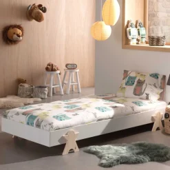 Stapelbett einzeln in Weiß & Natur Kiefer - Elvapo^Wohnen Best