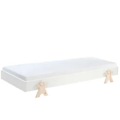 Stapelbett einzeln in Weiß & Natur Kiefer - Elvapo^Wohnen Best