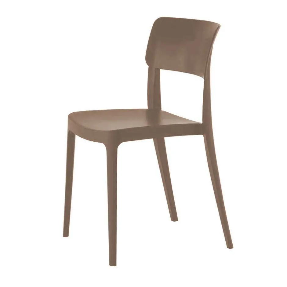 Stapelstuhl in Taupe Kunststoff - Persia (4er Set)^Wohnen Best