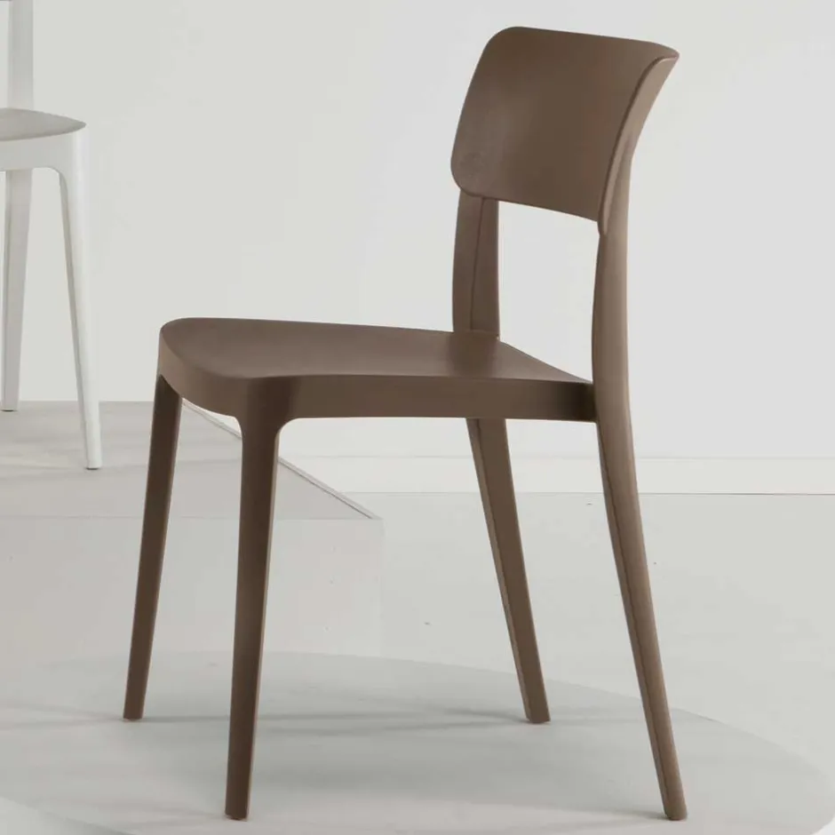 Stapelstuhl in Taupe Kunststoff - Persia (4er Set)^Wohnen Best