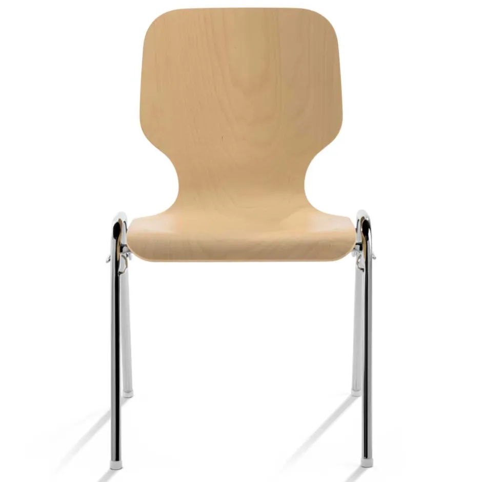 Wohnen Stapelstuhl mit Schalensitz in Buche - Berit