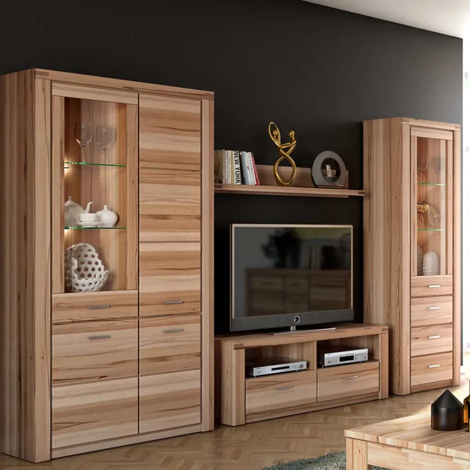 Wohnen Stauraum Anbauwand aus Holz - Uhelia (vierteilig)