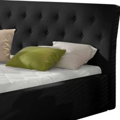 Wohnen Stauraum Bett in Schwarz Kunstlederbezug - Roxing