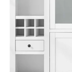 Wohnen Stauraum Landhaus Vitrinenschrank in Weiß - Chelles