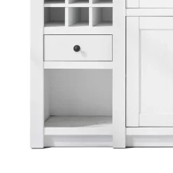 Wohnen Stauraum Landhaus Vitrinenschrank in Weiß - Chelles