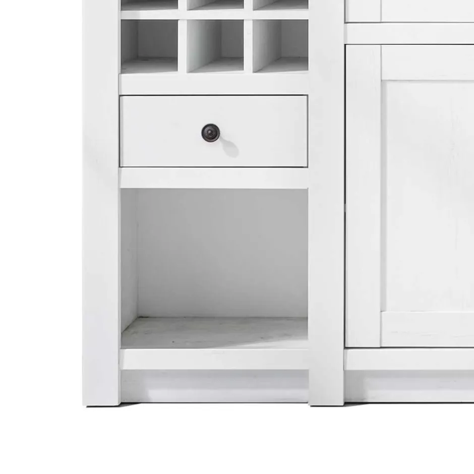 Wohnen Stauraum Landhaus Vitrinenschrank in Weiß - Chelles