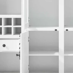 Wohnen Stauraum Landhaus Vitrinenschrank in Weiß - Chelles