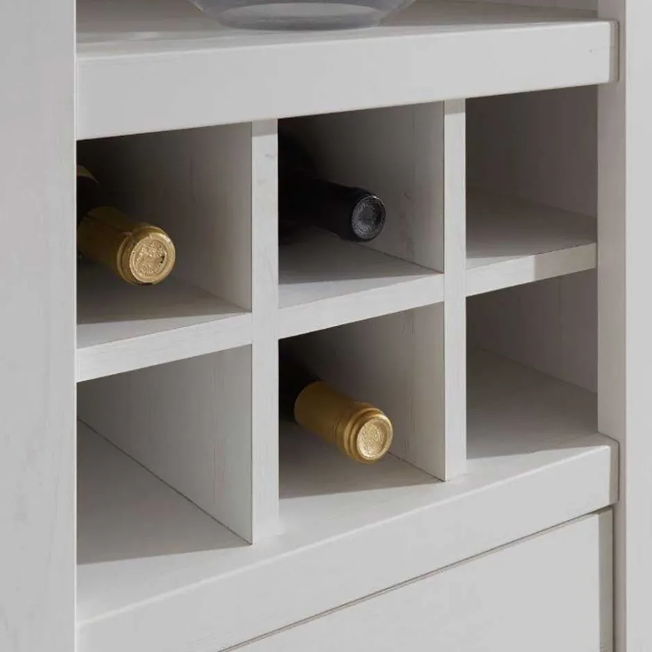 Wohnen Stauraum Landhaus Vitrinenschrank in Weiß - Chelles