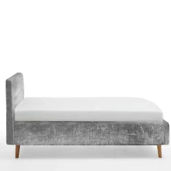 Wohnen Stauraum Polsterbett aus Boucle in Grau - Tasso