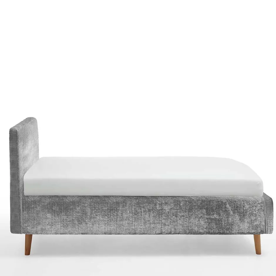 Wohnen Stauraum Polsterbett aus Boucle in Grau - Tasso