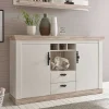Wohnen Stauraum Sideboard im Scandi Landhaus Stil Nedita in Weiß