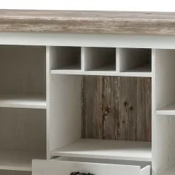 Wohnen Stauraum Sideboard im Scandi Landhaus Stil Nedita in Weiß