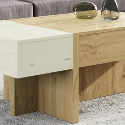 Stauraum Sofatisch in Wildeiche & Creme - Tara^Wohnen Clearance