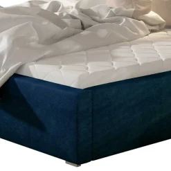 Wohnen Stauraumbett aus Velours Dunkelblau - Dorisa