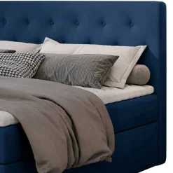 Stauraumbett in Dunkelblau Samtbezug - Sipano^Wohnen Clearance
