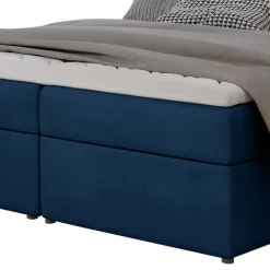 Stauraumbett in Dunkelblau Samtbezug - Sipano^Wohnen Clearance