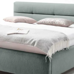 Stauraumbett in hellem Blau & Eiche - Armele^Wohnen