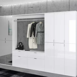 Wohnen Stauraummöbel Garderobenmöbel 273x193x34 - Ejulia (vierteilig)