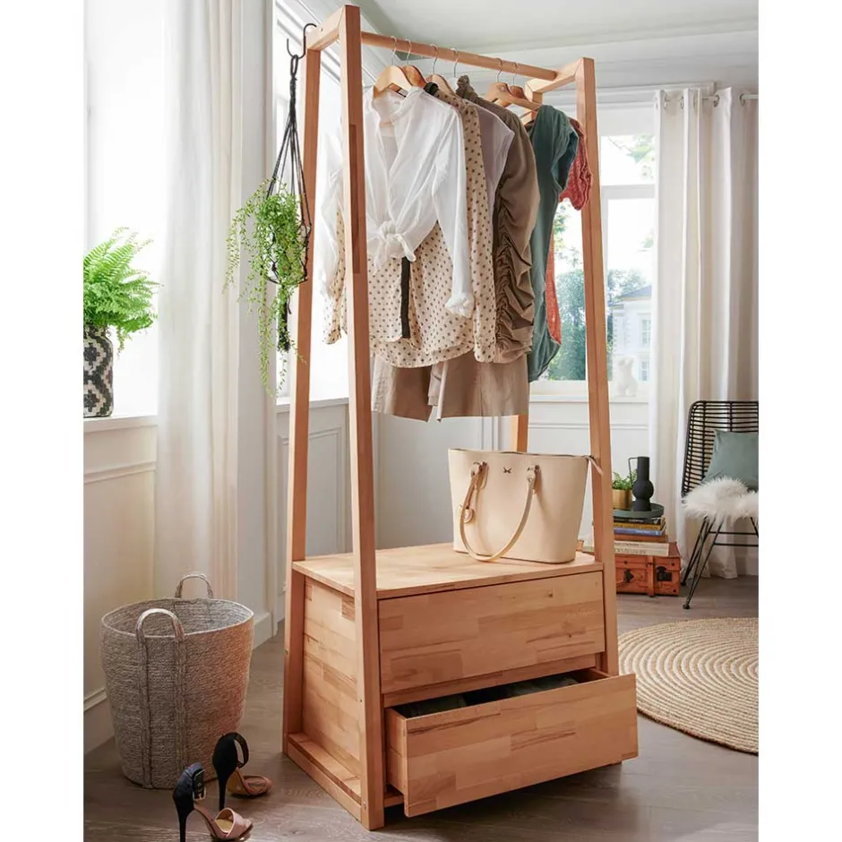 Wohnen Stehende Garderobe mit zwei Schubladen - Cosimo