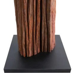 Stehlampe mit Stoffschirm und Treibholz Stele - Duvianco^Wohnen