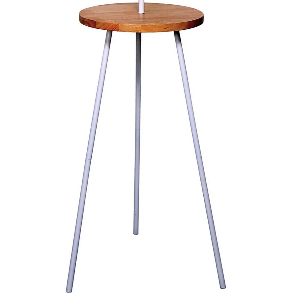 Wohnen Stehleuchte mit Ablagetisch aus Holz & Metall - Progressive