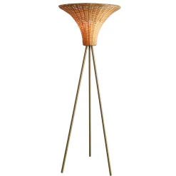 Wohnen Stehleuchte mit Geflechtschirm Rattan - Alexandre