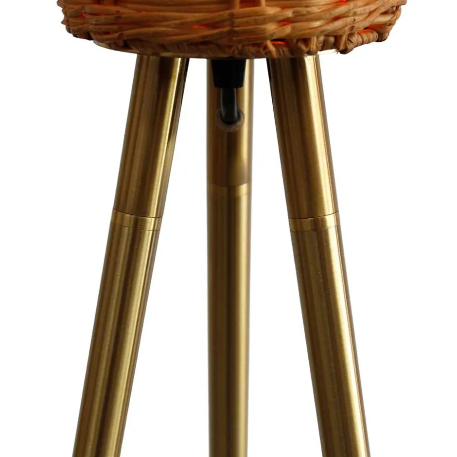 Wohnen Stehleuchte mit Geflechtschirm Rattan - Alexandre