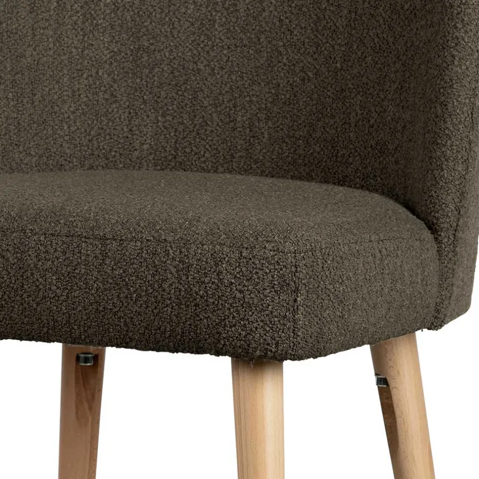 Stühle aus braunem Boucle Stoff - Convilla (2er Set)^Wohnen Sale