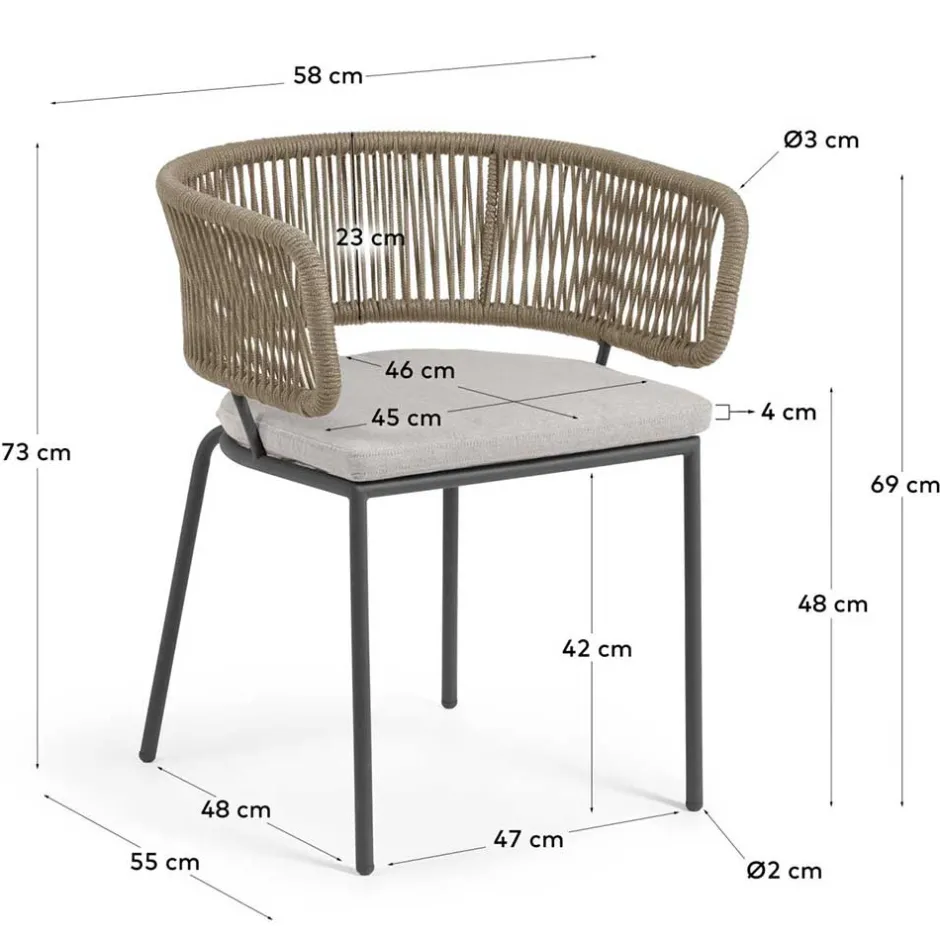 Wohnen Stühle aus Kordelgeflecht Beige - Wanisha (4er Set)
