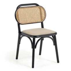 Wohnen Stühle aus Ulme & Rattan & Stoff - Boxtan (2er Set)