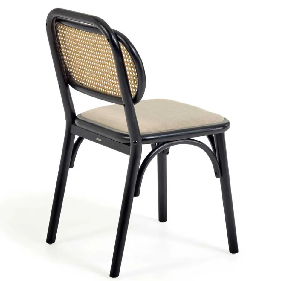 Wohnen Stühle aus Ulme & Rattan & Stoff - Boxtan (2er Set)