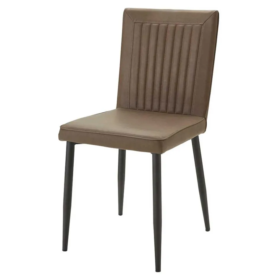 Stühle in Braun Kunstleder - Freiburg (2er Set)^Wohnen Clearance