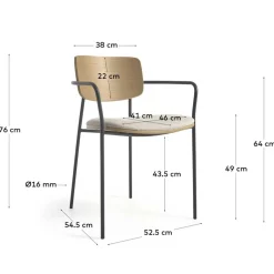 Stühle in Eiche & Beige & Schwarz - Salute (4er Set)^Wohnen