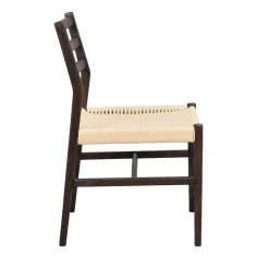 Wohnen Stühle in Eiche Dunkel und Beige - Sabina (2er Set)