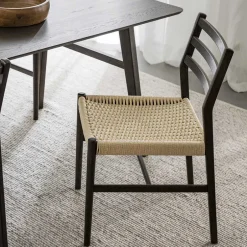 Wohnen Stühle in Eiche Dunkel und Beige - Sabina (2er Set)