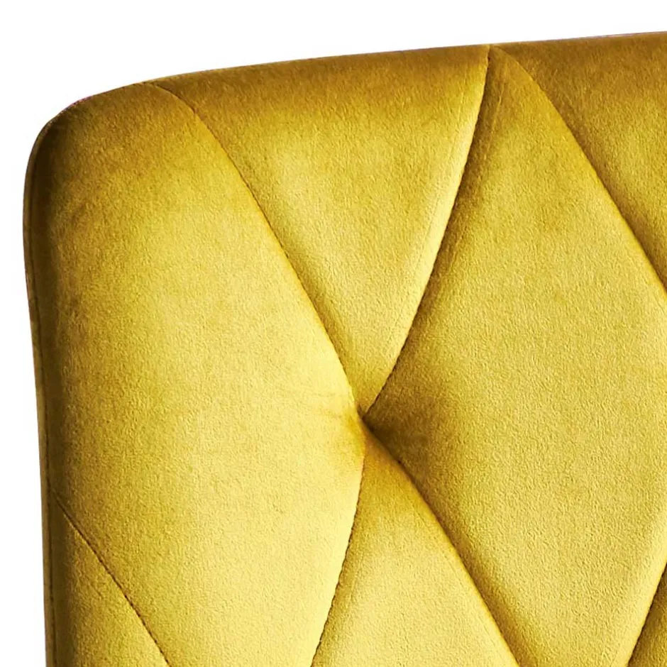 Stühle in Gelb Samtbezug - Bernadi (4er Set)^Wohnen Clearance