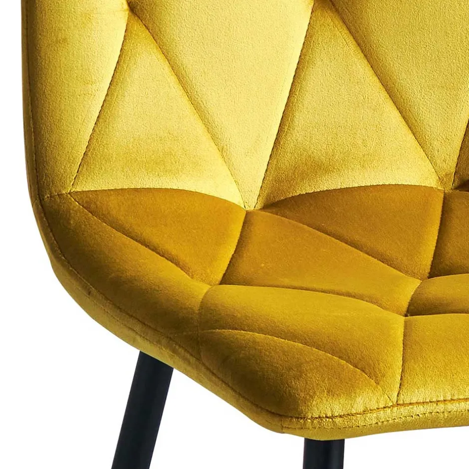 Stühle in Gelb Samtbezug - Bernadi (4er Set)^Wohnen Clearance