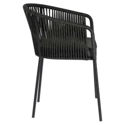 Stühle mit Kordelgeflecht in Schwarz - Gesdana (4er Set)^Wohnen