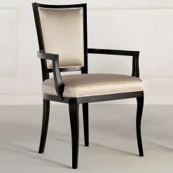 Wohnen Stilvoller Armlehnenstuhl in Beige Stoff - Susi