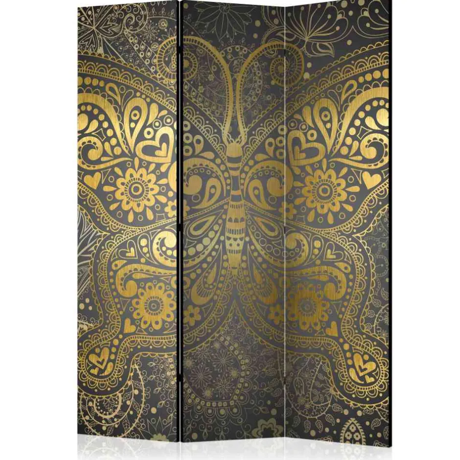 Stilvoller Paravent in Gold Grau - Mataral^Wohnen