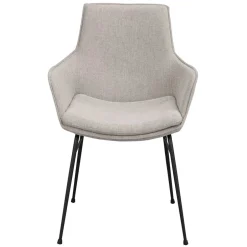 Wohnen Stoff Armlehnenstuhl in Hellgrau - Jackon (2er Set)