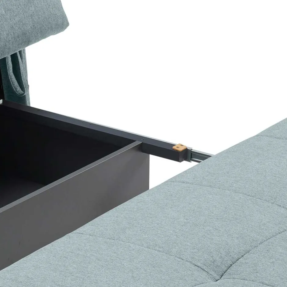 Stoff Bettcouch in Türkis - Enfino^Wohnen Best