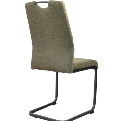 Wohnen Stoff Freischwinger Stühle in Oliv Grün - Maximo (4er Set)