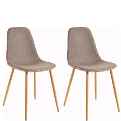 Wohnen Stoff Schalenstühle in Hellbraun - Murcy (2er Set)
