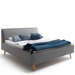 Stoffbett im Skandinavischen Stil in Grau - Cepter^Wohnen Discount