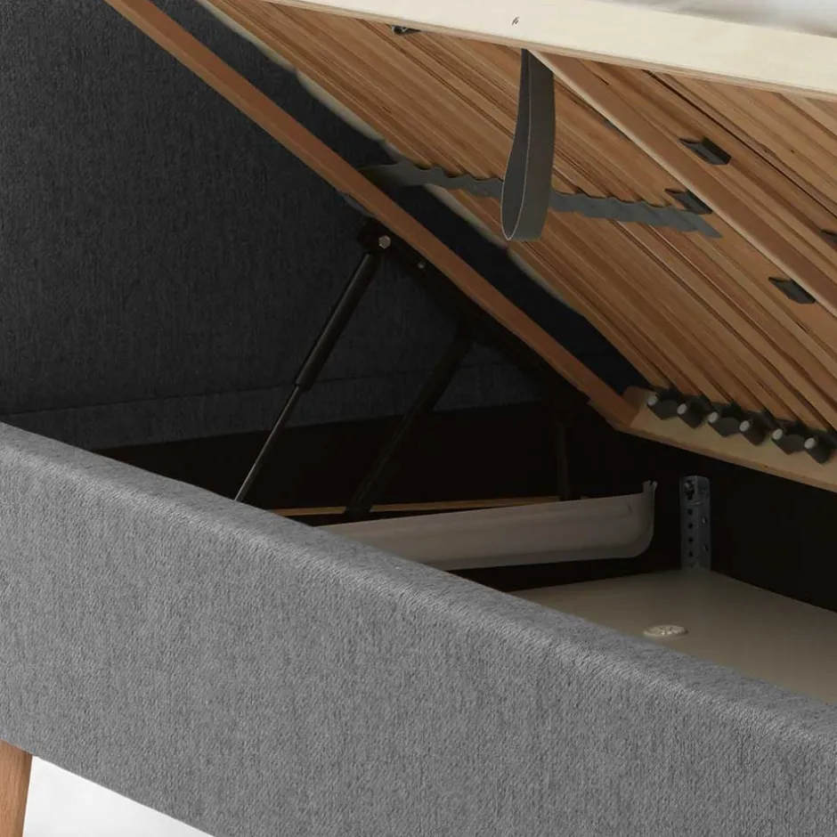 Stoffbett im Skandinavischen Stil in Grau - Cepter^Wohnen Discount