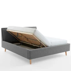 Stoffbett im Skandinavischen Stil in Grau - Cepter^Wohnen Discount